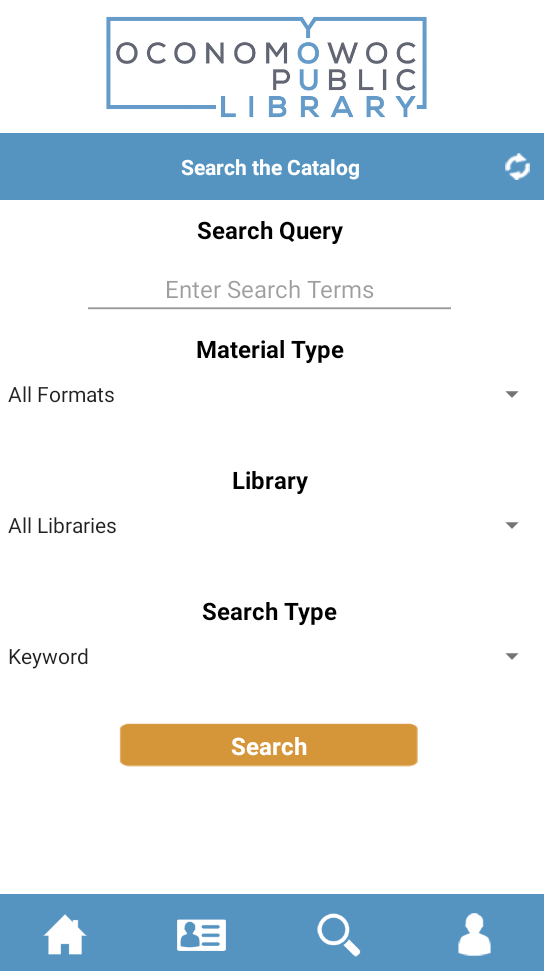 search the catalog in the app